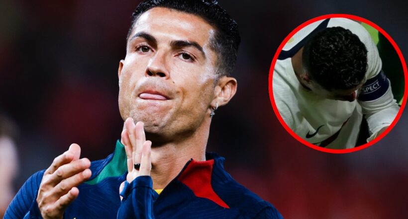 Susto en Portugal por golpazo que recibió Cristiano Ronaldo: así le quedó la cara