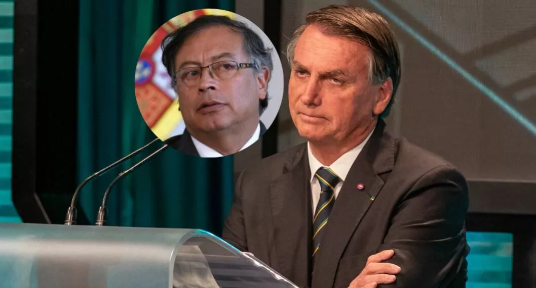 Fotos de Gustavo Petro y Jair Bolsonaro, en nota de Gustavo Petro defendió cocaína en ONU y tiene amigo ladrón, dijo Jair Bolsonaro.