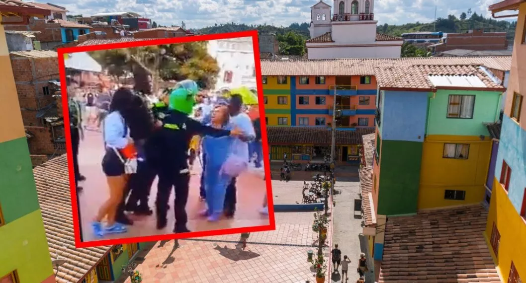 Patrullera fue agredida durante un operativo de control en Guatapé, Antioquia.