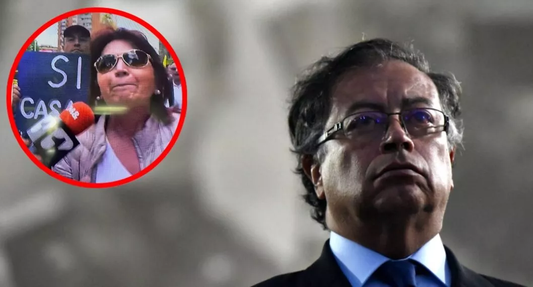 "No queremos la dictadura": señora, enfurecida, arremetió contra Gustavo Petro durante protestas