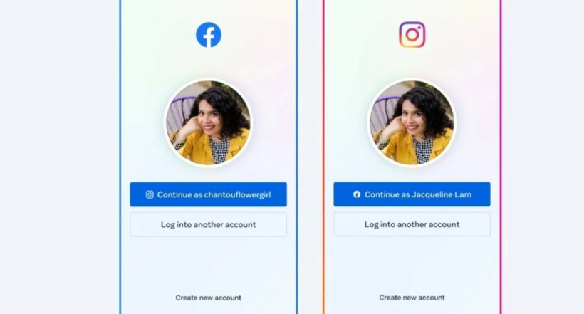 Imagen de la nueva actualización, a propósito de cómo cambiar el perfil de Facebook a Instagram sin salir de la aplicación