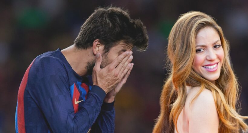 Gerard Piqué, con el rostro cubierto, y Shakira, a propósito de que él se camufló par ano hablar de la cantante y su novia Clara Chía.