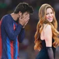 Gerard Piqué, con el rostro cubierto, y Shakira, a propósito de que él se camufló par ano hablar de la cantante y su novia Clara Chía.