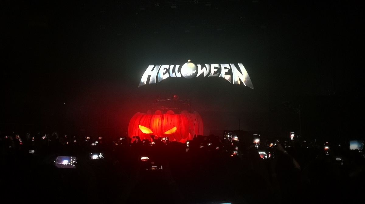 Helloween, durante su presentación en el Movistar Arena, de Bogotá. 