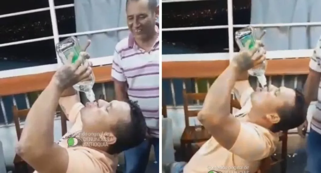 Hombre en Antioquia se tomó litro de aguardiente de un sorbo y está en hospital