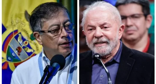Gustavo Petro y Luiz Inácio Lula da Silva, a propósito de la felicitación que envió el presidente colombiano al candidato brasilero. 