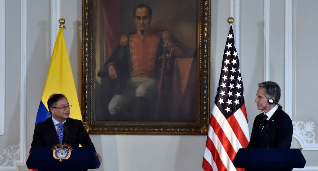 El presidente Gustavo Petro y el secretario de Estado de EE. UU., Antony Blinken.