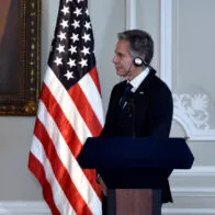 El presidente Gustavo Petro y el secretario de Estado de EE. UU., Antony Blinken.
