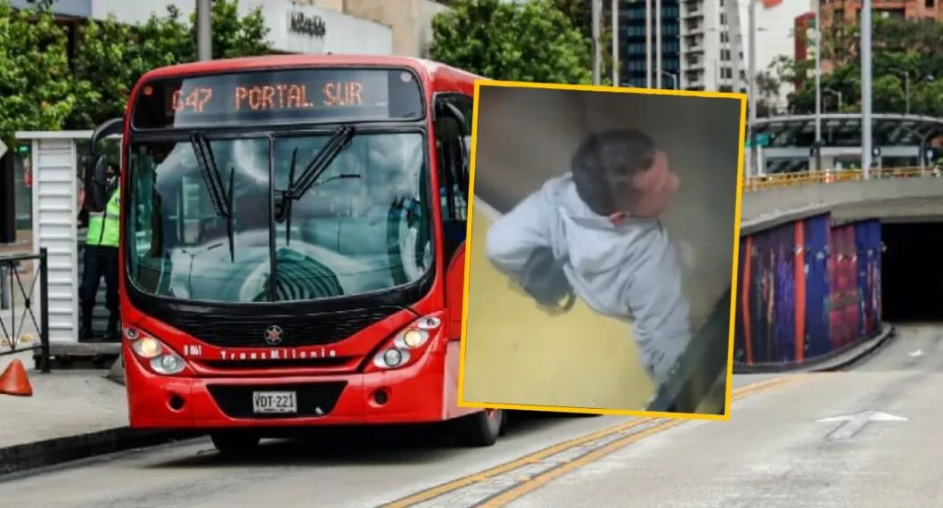 Transmilenio demandará a hombre que se lanzó de un bus en pleno movimiento.