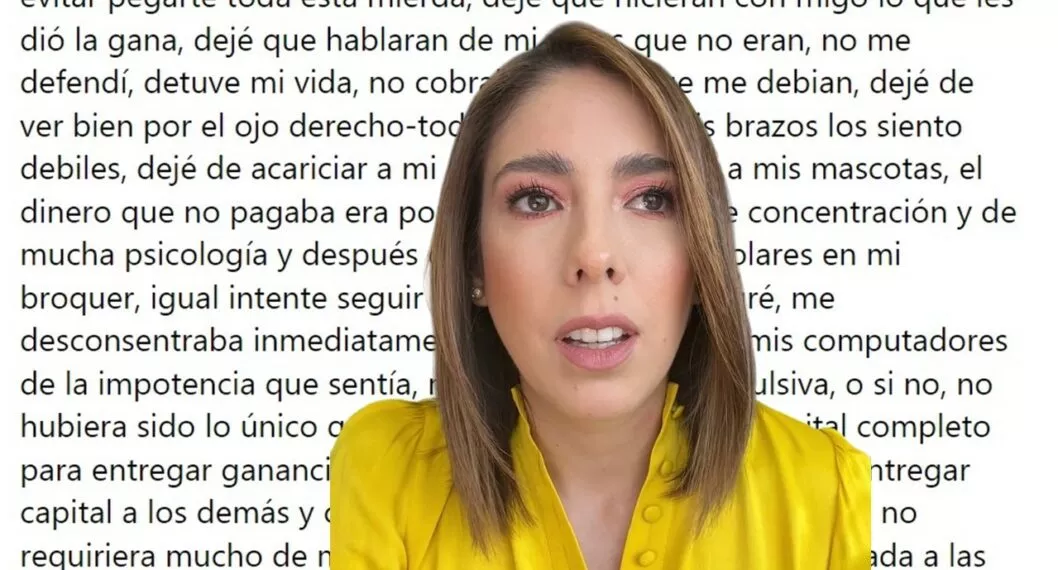 Juanita Gómez reacciona a la carta de Karen Castaño antes de caer de una Clínica en Medellín.