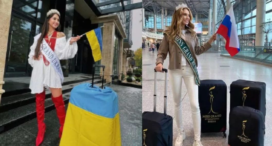 Foto de representantes de Ucrania y Rusia a Miss Grand International.