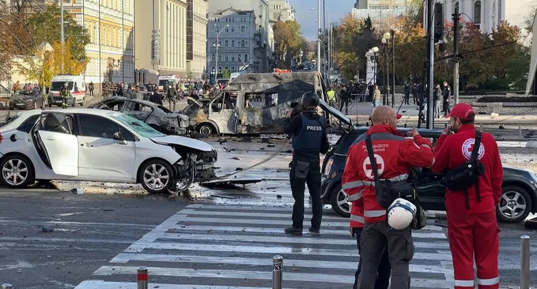 Bombardeo de Rusia en Kiev, capital de Ucrania