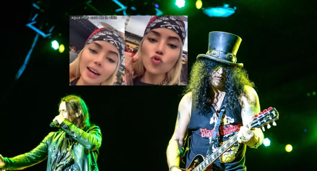 A fanática de Guns N' Roses le cobraron 20.000 por un agua durante el concierto de Bogotá en el estadio El Campín. La mujer expuso el abuso en un video. 