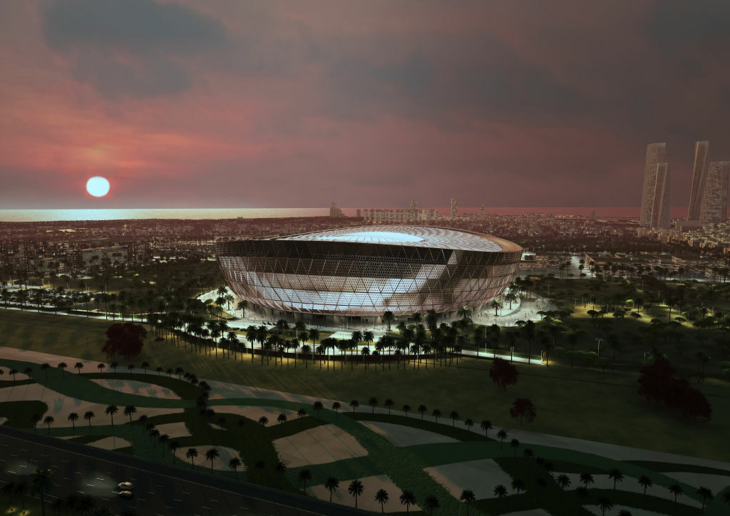 La ciudad de Lusail, aún en construcción, se creó para albergar la final de Qatar 2022. Foto: Getty Images.