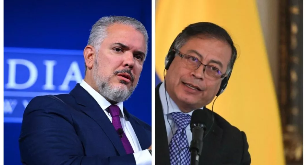 Iván Duque y Gustavo Petro, expresidente y actual mandatario de Colombia. 