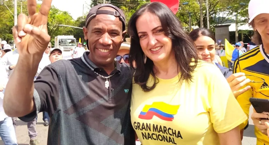 María Fernanda Cabal en marchas contra Gustavo Petro, en Medellín