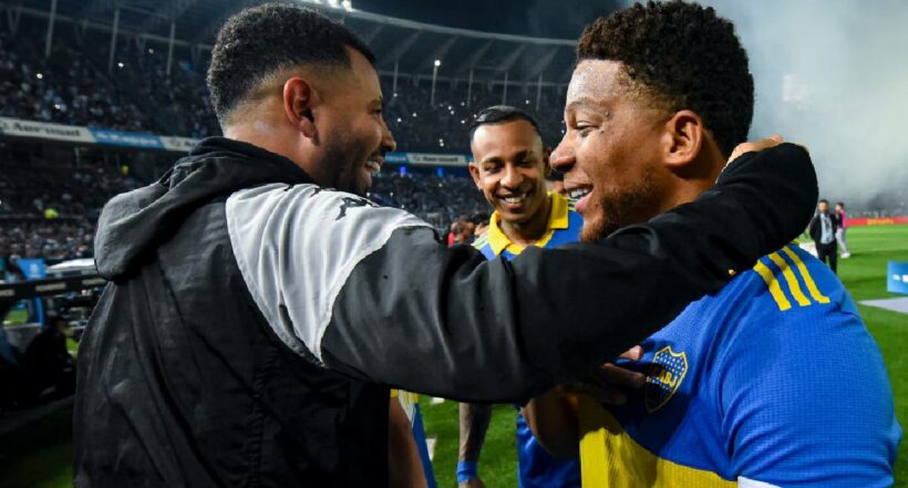 Foto de Edwin Cardona y Frank Fabra, a propósito de las críticas por un 'like' en Instagram.