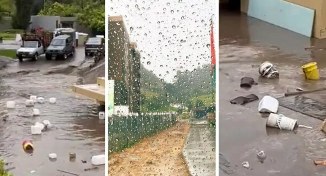 [Video] Fuertes lluvias causan estragos e inundaciones en La Calera, Cundinamarca. Ya van más de 40 municipios afectados por el invierno.