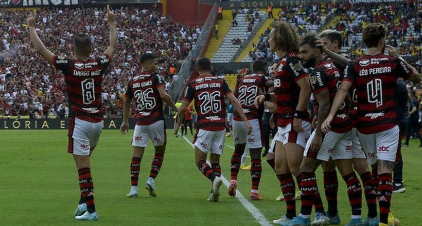 Flamengo durante un partido de la Copa Lubertadores.
