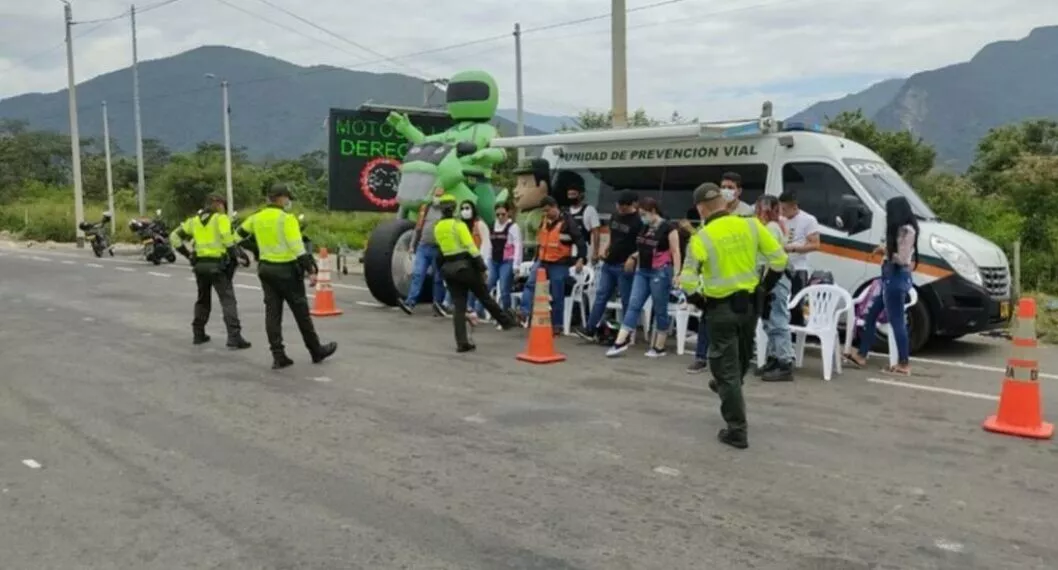 Pico y placa en Cúcuta. Retén policial.