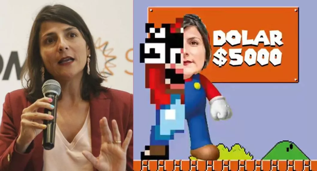 Por el dólar a $5.000 en Colombia, a la ministra de Minas, Irene Vélez, le sacaron juego similar a Super Mario para culparla.
