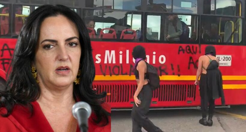 Por las protestas en Bogotá hoy, la senadora María Fernanda Cabal expresó su molestia frente al vandalismo en contra de Transmilenio.