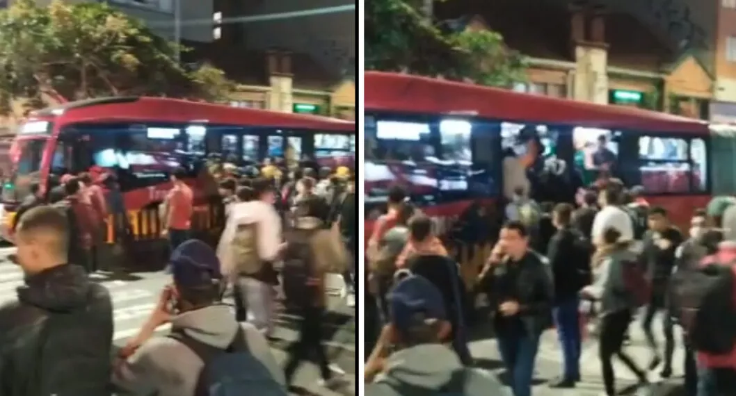 [Video] Ciudadanos no aguantaron irse a pie; pararon (a las malas) buses de Transmilenio