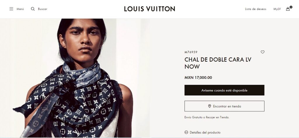 Tomada de página oficial de Louis Vuitton