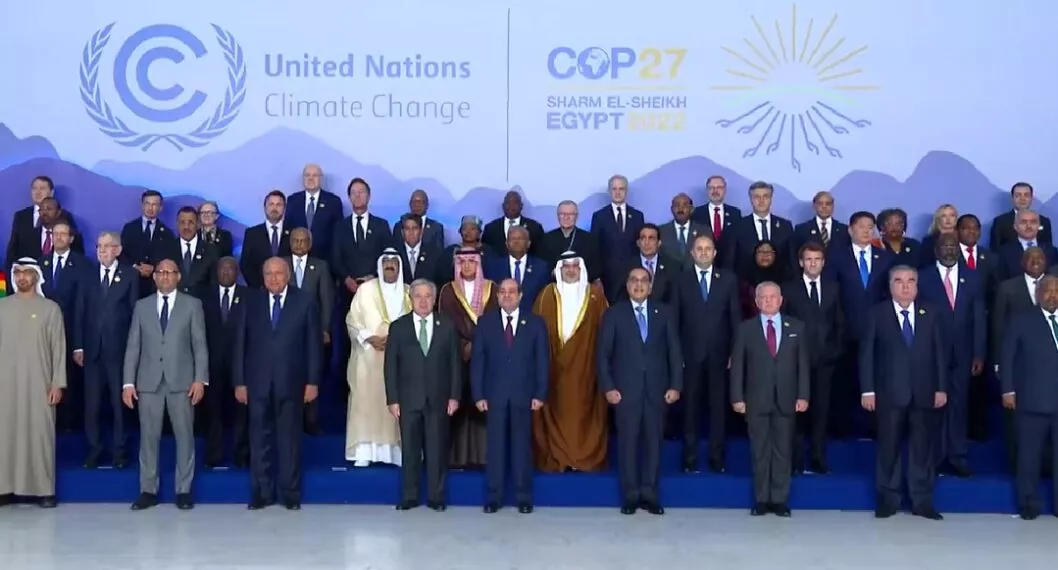 Foto de líderes mundiales en el COP27, de Egipto, donde no estuvo Gustavo Petro