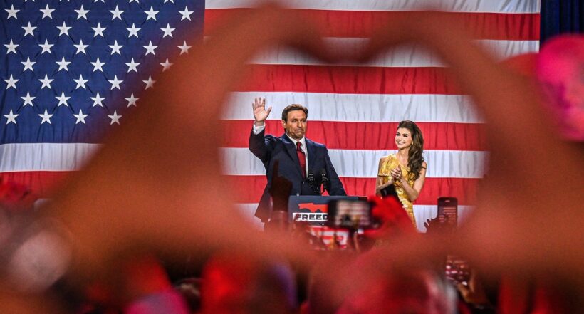 El republicano Ron DeSantis, en el Centro de Convenciones de Tampa, Florida