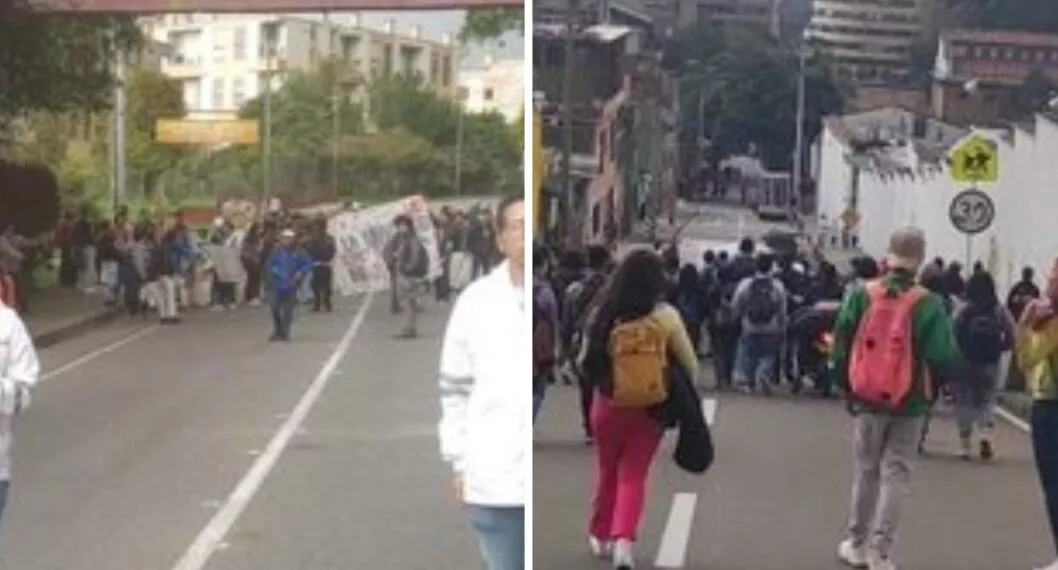 Protestas en Bogotá este miércoles 9 de noviembre. 