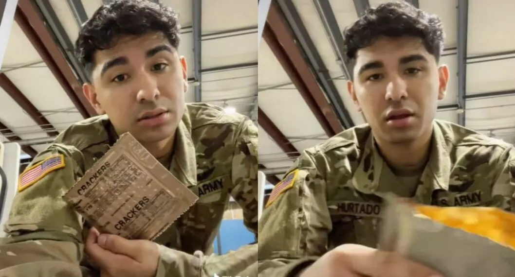 Estados Unidos: soldado colombiano muestra en video de TikTok la comida que les dan a los militares en ese país.