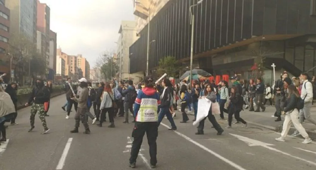 Protestas en Bogotá este viernes 11 de noviembre. 