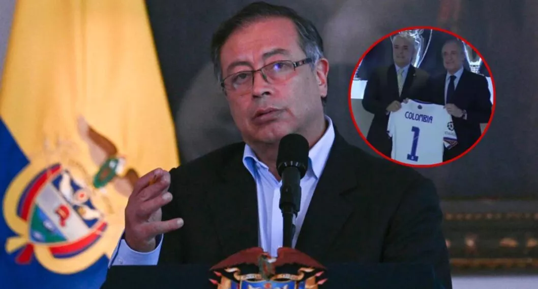 Gustavo Petro posó con camisa de Barcelona y varios recuerdan a Iván Duque con Real Madrid.