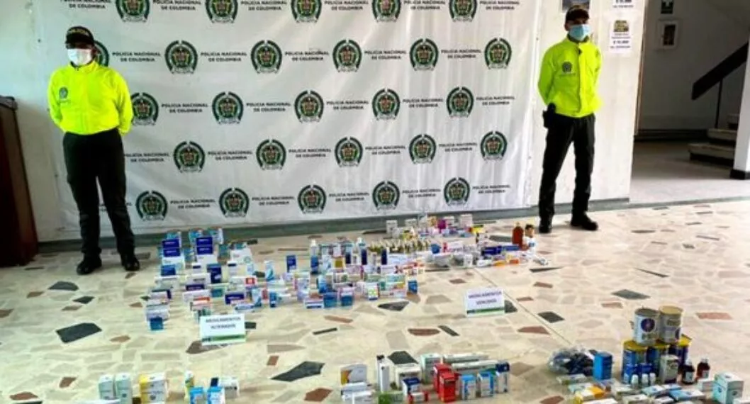 Medicamentos incautados por la Policía de Bogotá