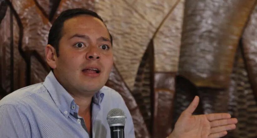 Carlos Mario Marín, alcalde de Manizales, en su intervención de ayer con medios locales.