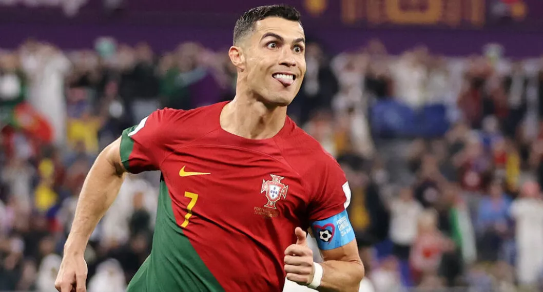 Cristiano Ronaldo festejando su gol contra Ghana en el Mundial Qatar 2022.