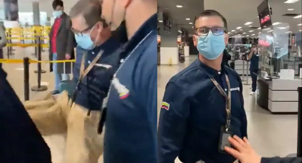 Migración Colombia investigará a funcionario que quedó en video pegándole una patada a un pasajero en el aeropuerto El Dorado.