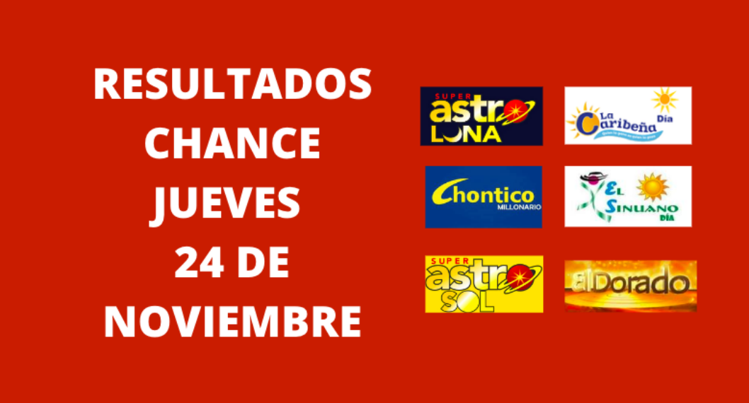 Resultados de chance hoy jueves 24 de noviembre: Astro Luna, Dorado, Caribeña