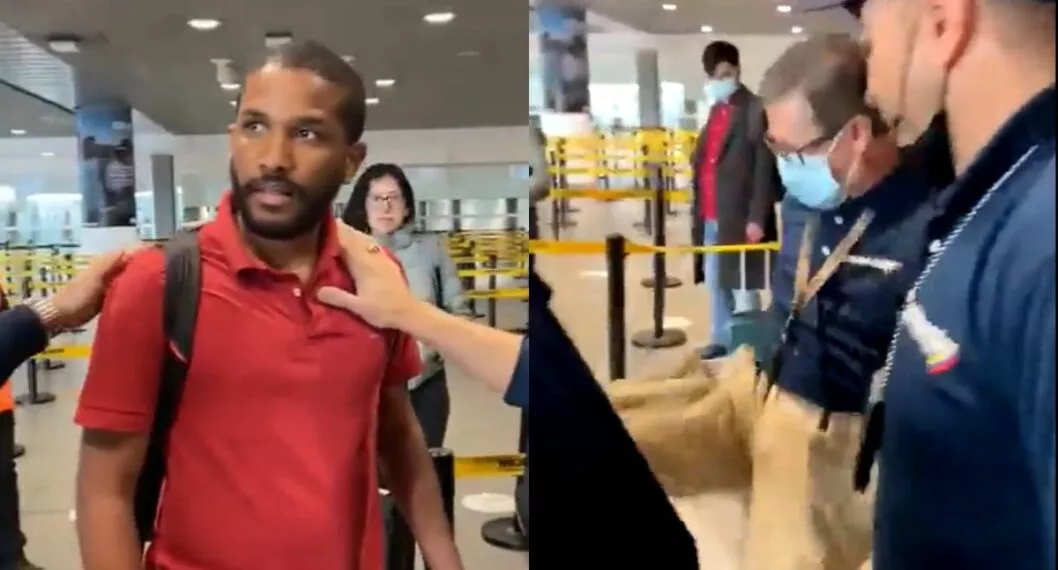 Migración Colombia: el hombre que recibió una patada de un funcionario en el aeropuerto El Dorado dio su versión sobre lo ocurrido.