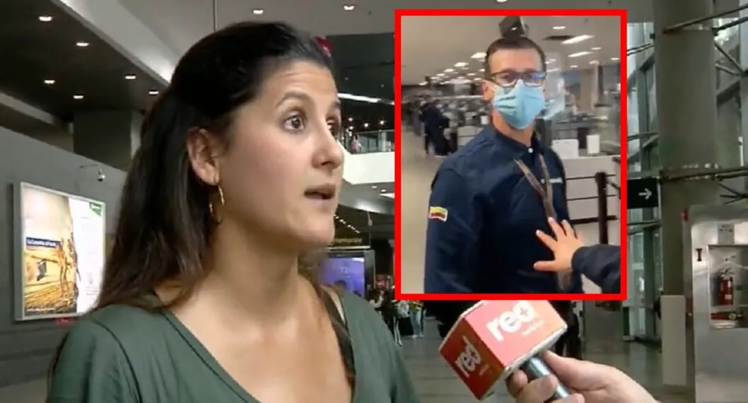 Sandra Barba, quien grabó la agresión de un funcionario de Migración Colombia a un viajero en el aeropuerto El Dorado de Bogotá.
