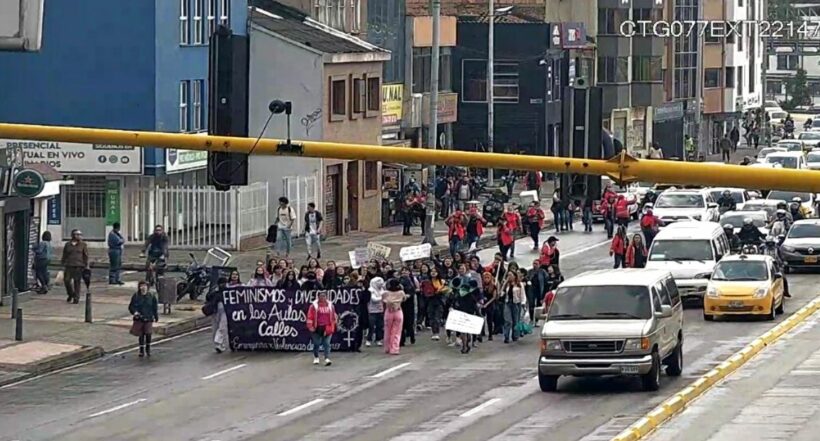 Marchas hoy en Bogotá: feministas protestan en varias vías y Transmilenio aún no reporta afectaciones.