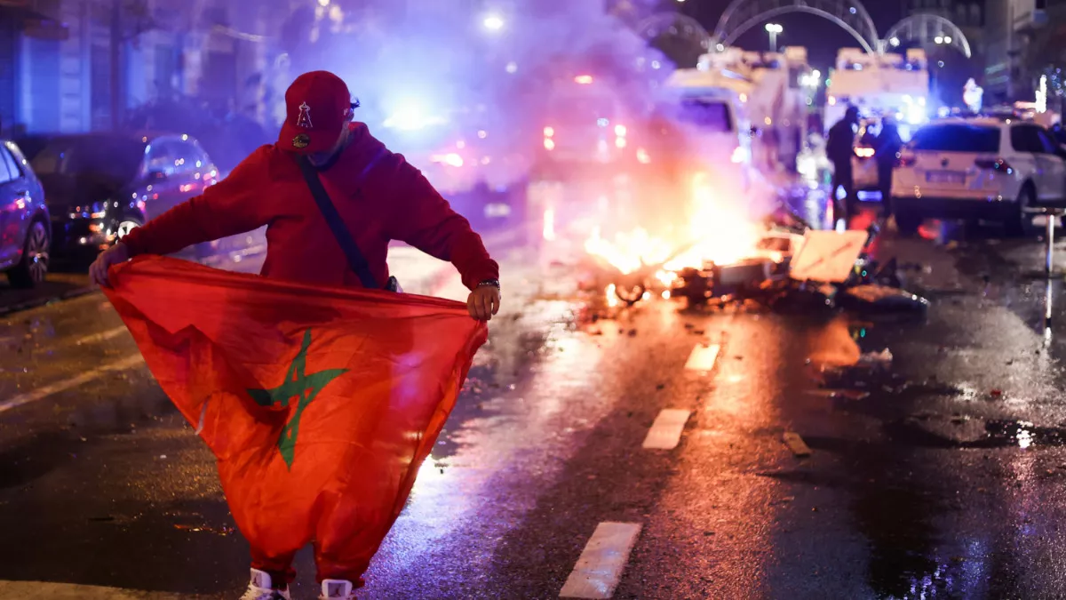 Disturbios en Bélgica después de derrota de ese país ante Marruecos en Qatar 2022.