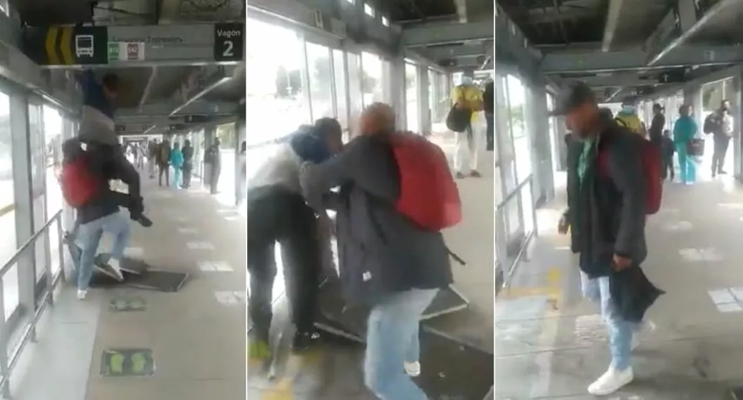 Hombre evitó robo en Transmilenio y confrontó a ladrón en estación de Bogotá.