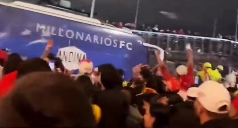 Bus de Millonarios, atacado antes de clásico con Santa Fe en El Campín