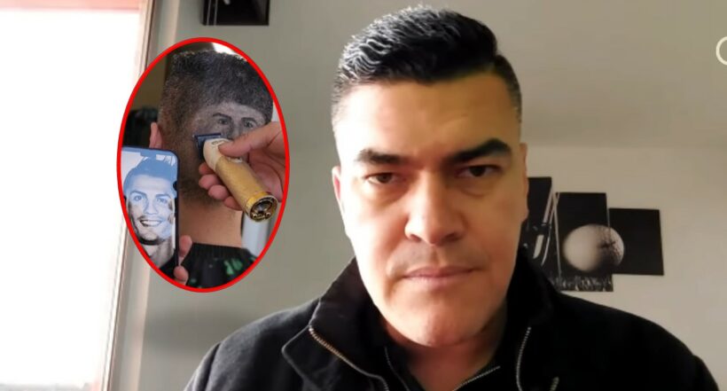 Eduardo Luis se hizo la cara de Cristiano Ronaldo en la cabeza.