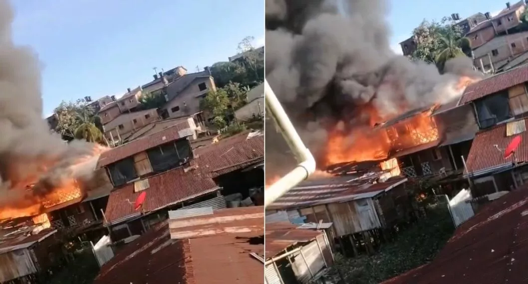 Incendio en Quibdó, Chocó, dejó 25 viviendas afectadas y 60 personas sin casa.