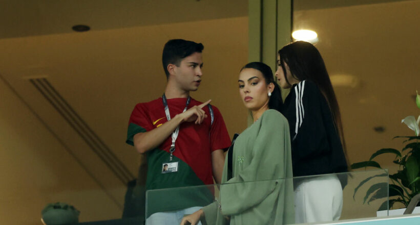 Georgina Rodríguez en el partido Portugal vs. Suiza en Qatar 2022