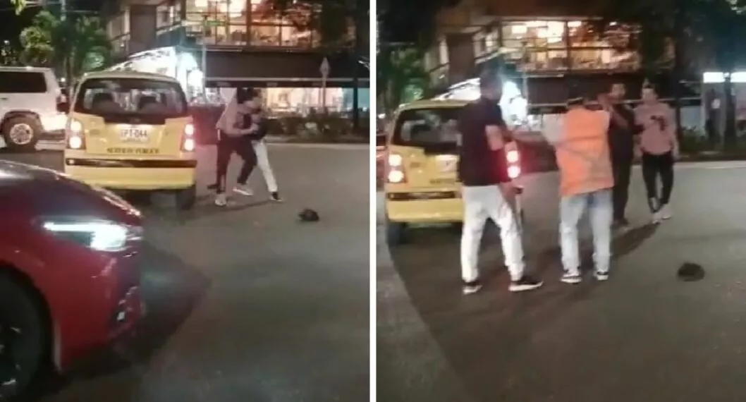 Taxistas se pelearon a puños en vía de Medellín (video)