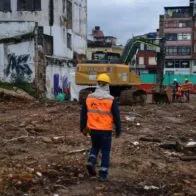 Obras para la construcción de la primera fase del Metro de Bogotá en la 63 con avenida Caracas